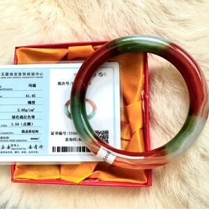 58MM Certified Natural A-grade Agate Chalcedony Jade Round Clause Bracelet